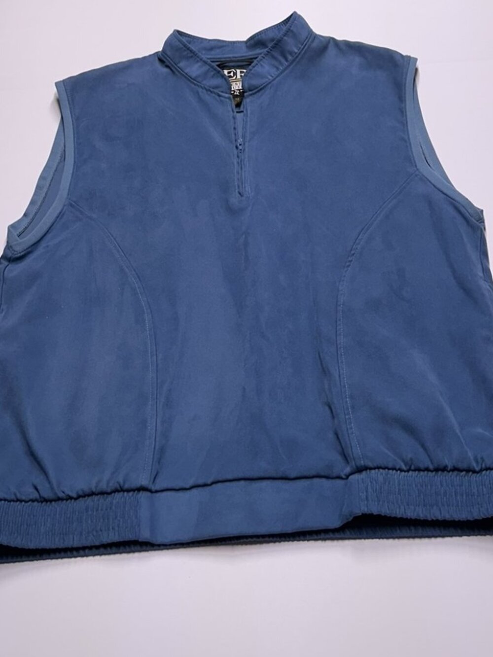Ben ZERO 1/4 Zip Golf Vest Medium M Light Blue Microsuede Embroidered Logo EUC